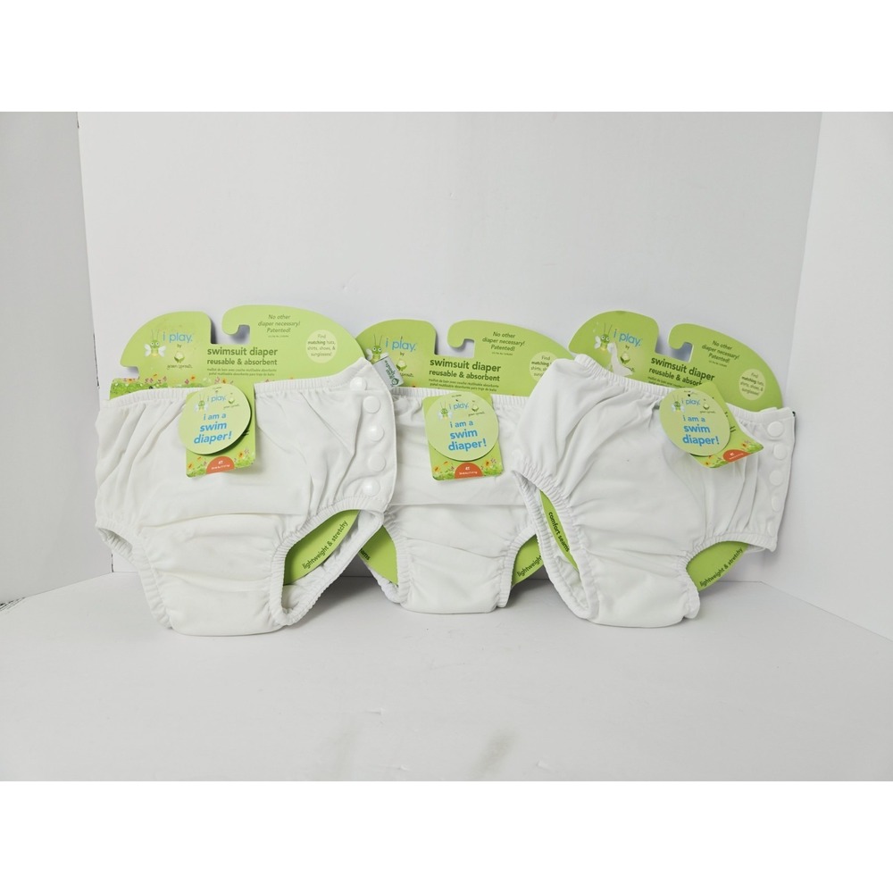 I PLAY Reusable Swim Diaper Pull Up Absorbent Sustainable 4T NEW x3 iplay green